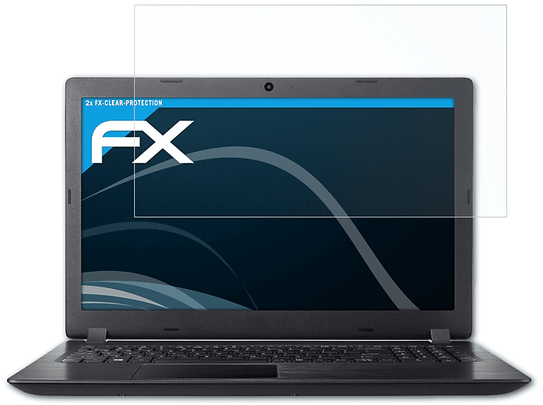ATFOLIX 2x FX-Clear Displayschutz(für Acer Aspire 3 A315-51 (15,6 inch))