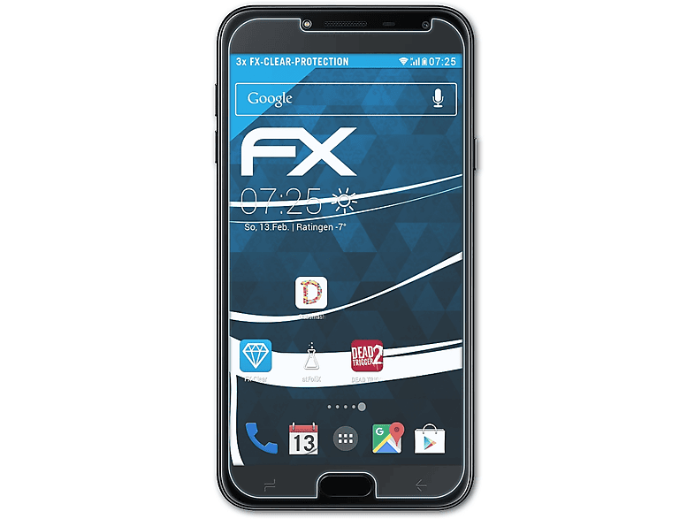 ATFOLIX 3x FX-Clear Displayschutz(für Samsung Galaxy J4 (2018))