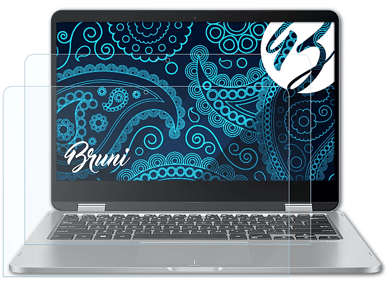 BRUNI 2x Basics-Clear Schutzfolie(für Flip (TP401)) Asus 14 VivoBook