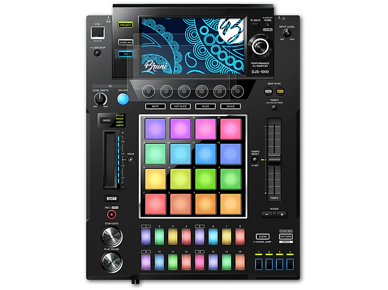 BRUNI Pioneer 2x Basics-Clear DJS-1000) Schutzfolie(für