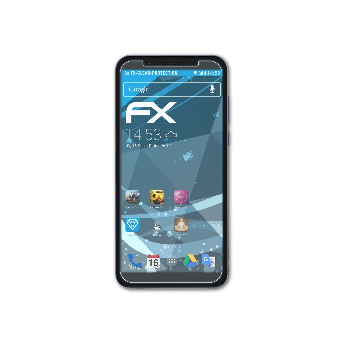 ATFOLIX 3x FX-Clear Y6 Displayschutz(für Huawei 2018)
