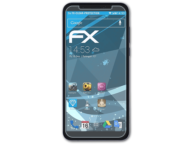 ATFOLIX 3x FX-Clear Displayschutz(für Y6 Huawei 2018)