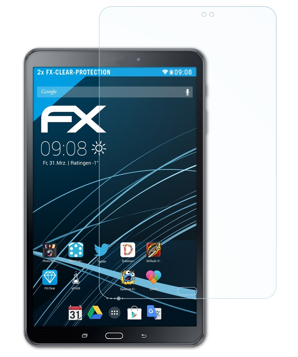 ATFOLIX 2x FX-Clear Displayschutz(für Tab A (2018)) 10.1 Galaxy Samsung