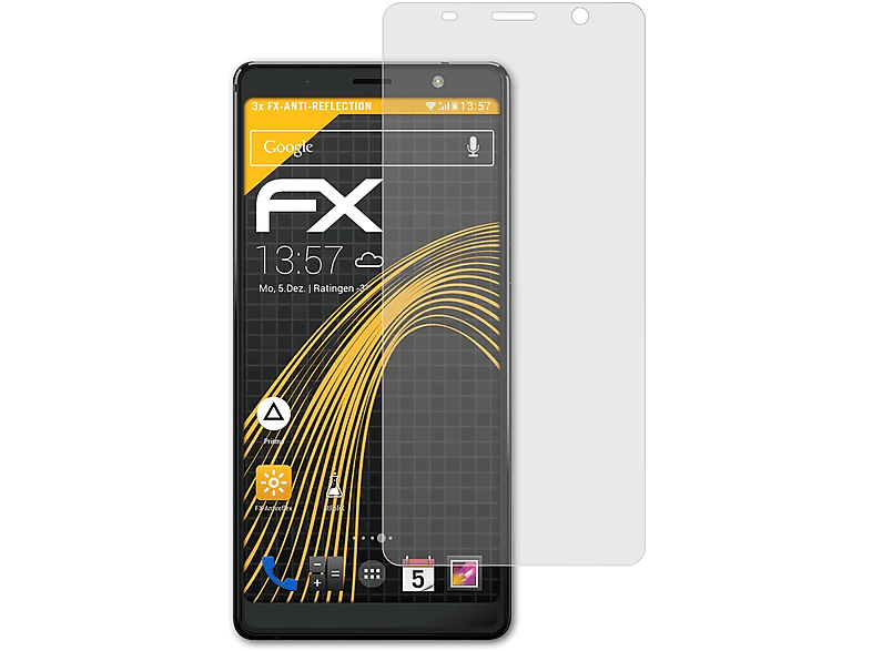 ATFOLIX 3x FX-Antireflex Evolve) Displayschutz(für Blackberry