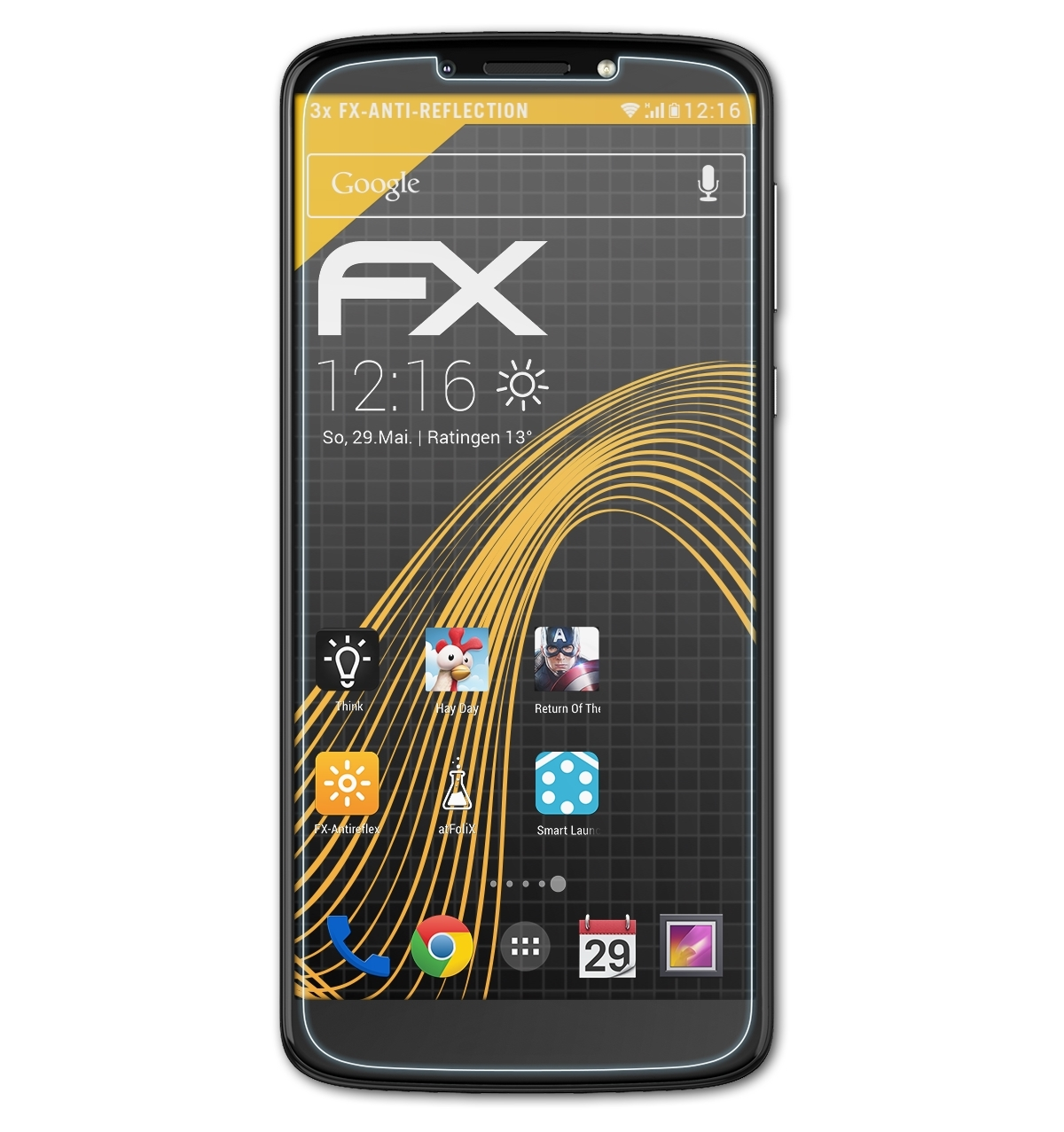 ATFOLIX 3x FX-Antireflex Moto Motorola Displayschutz(für Lenovo E5)