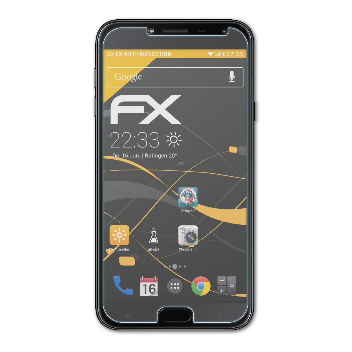 J4 Displayschutz(für Galaxy 3x FX-Antireflex Samsung (2018)) ATFOLIX