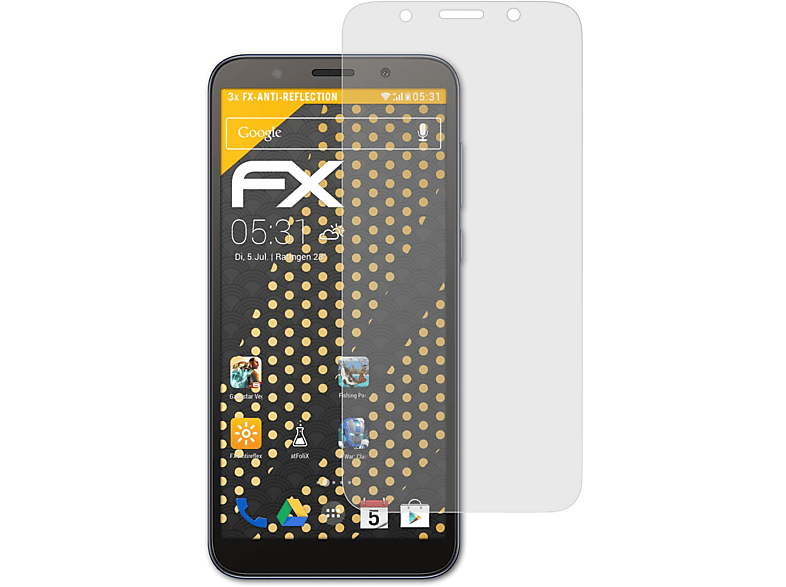Displayschutz(für Y5 ATFOLIX FX-Antireflex Huawei 3x Prime 2018)