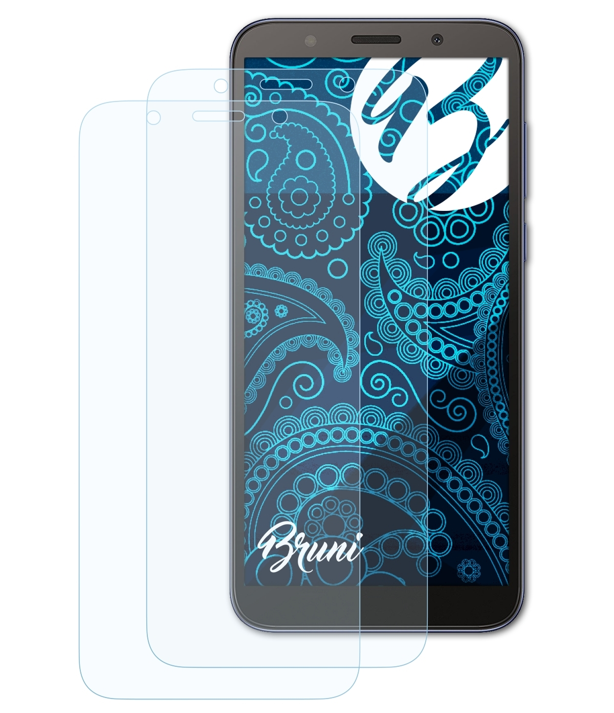 BRUNI 2x Basics-Clear Schutzfolie(für Huawei Y5 Prime 2018)