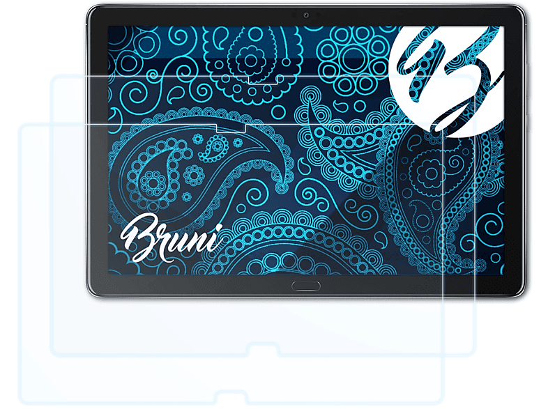 BRUNI 2x Basics-Clear Schutzfolie(für Huawei MediaPad M5 Lite 10)