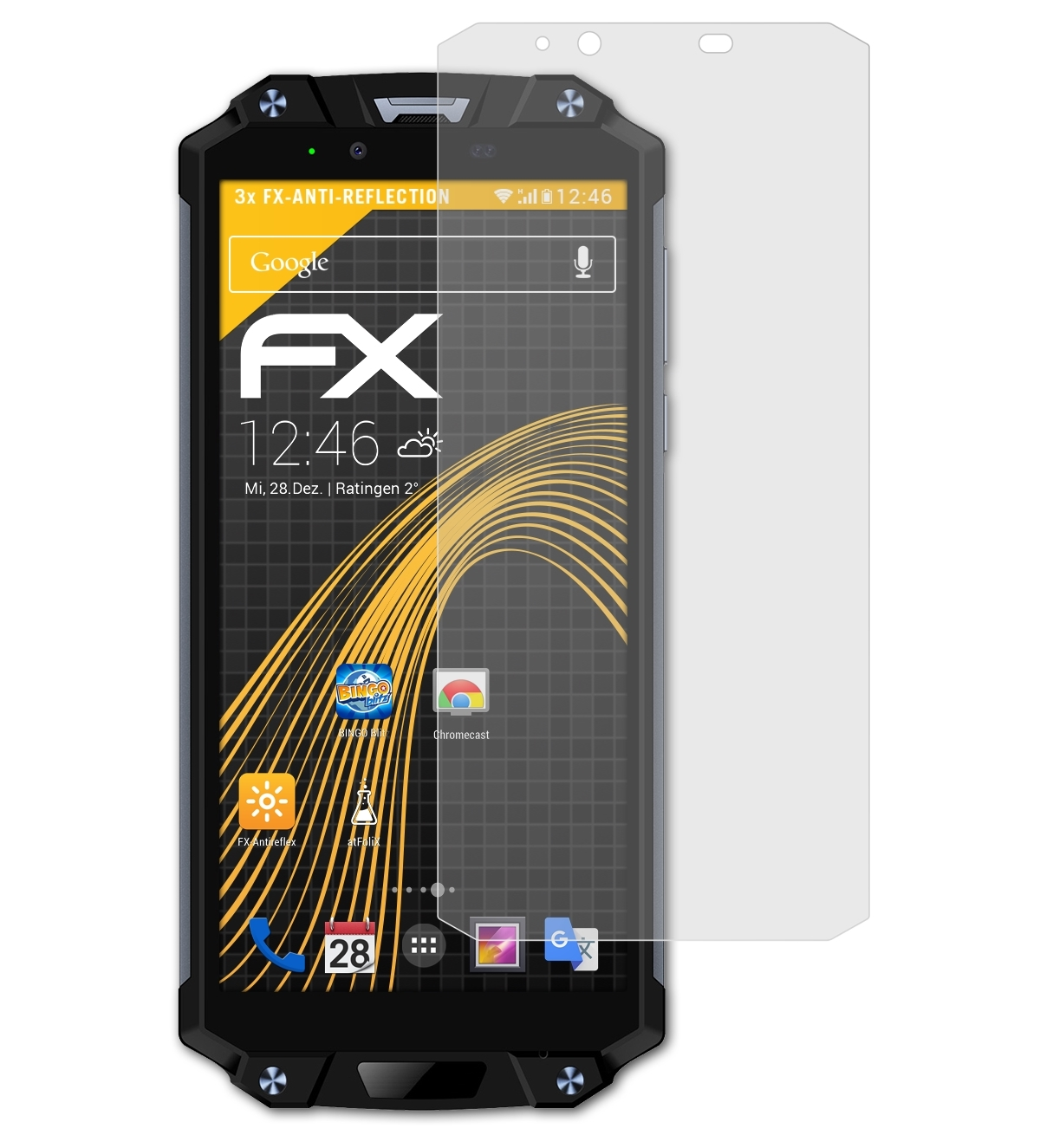 Displayschutz(für Oukitel WP2) FX-Antireflex ATFOLIX 3x