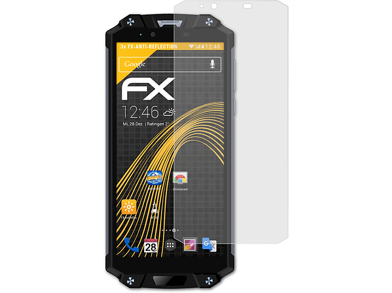 ATFOLIX 3x FX-Antireflex Displayschutz(für Oukitel WP2)