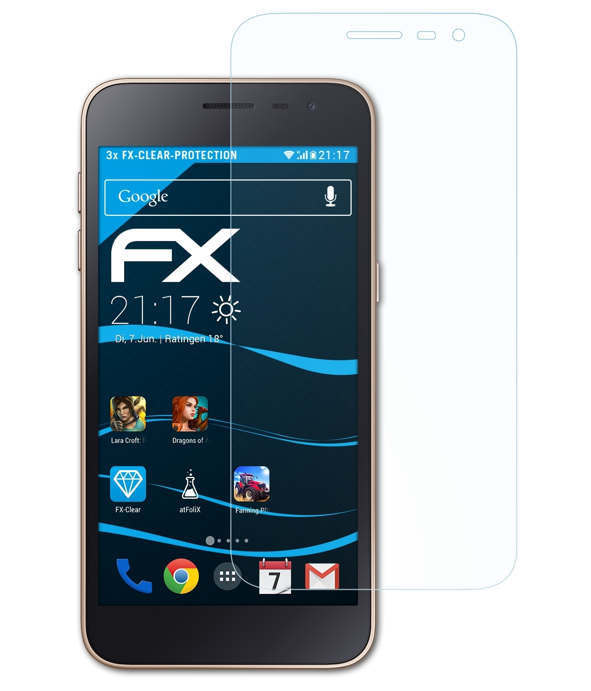 ATFOLIX Displayschutz(für FX-Clear 3x Galaxy J2 Samsung Core)