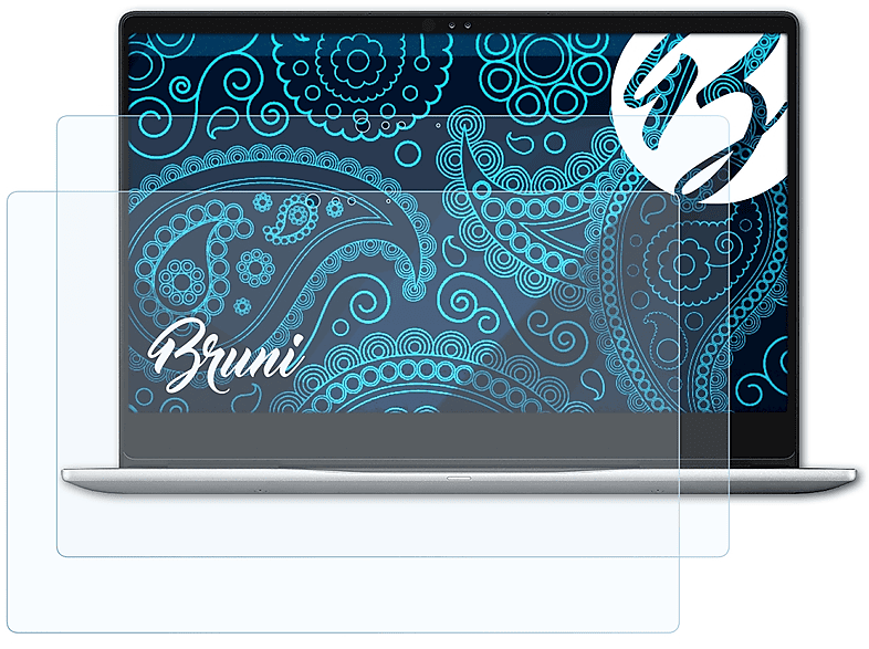 BRUNI 2x Basics-Clear Schutzfolie(für Dell Inspiron 13 7000 (7373))