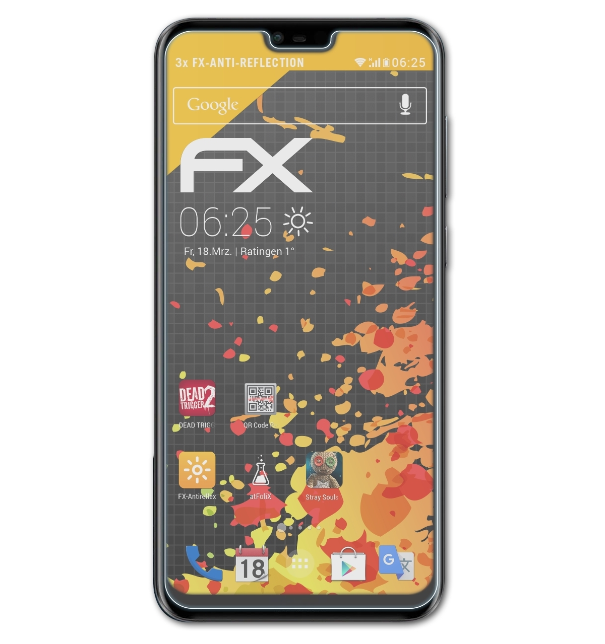 FX-Antireflex Displayschutz(für 3x Plus) Nokia 6.1 ATFOLIX