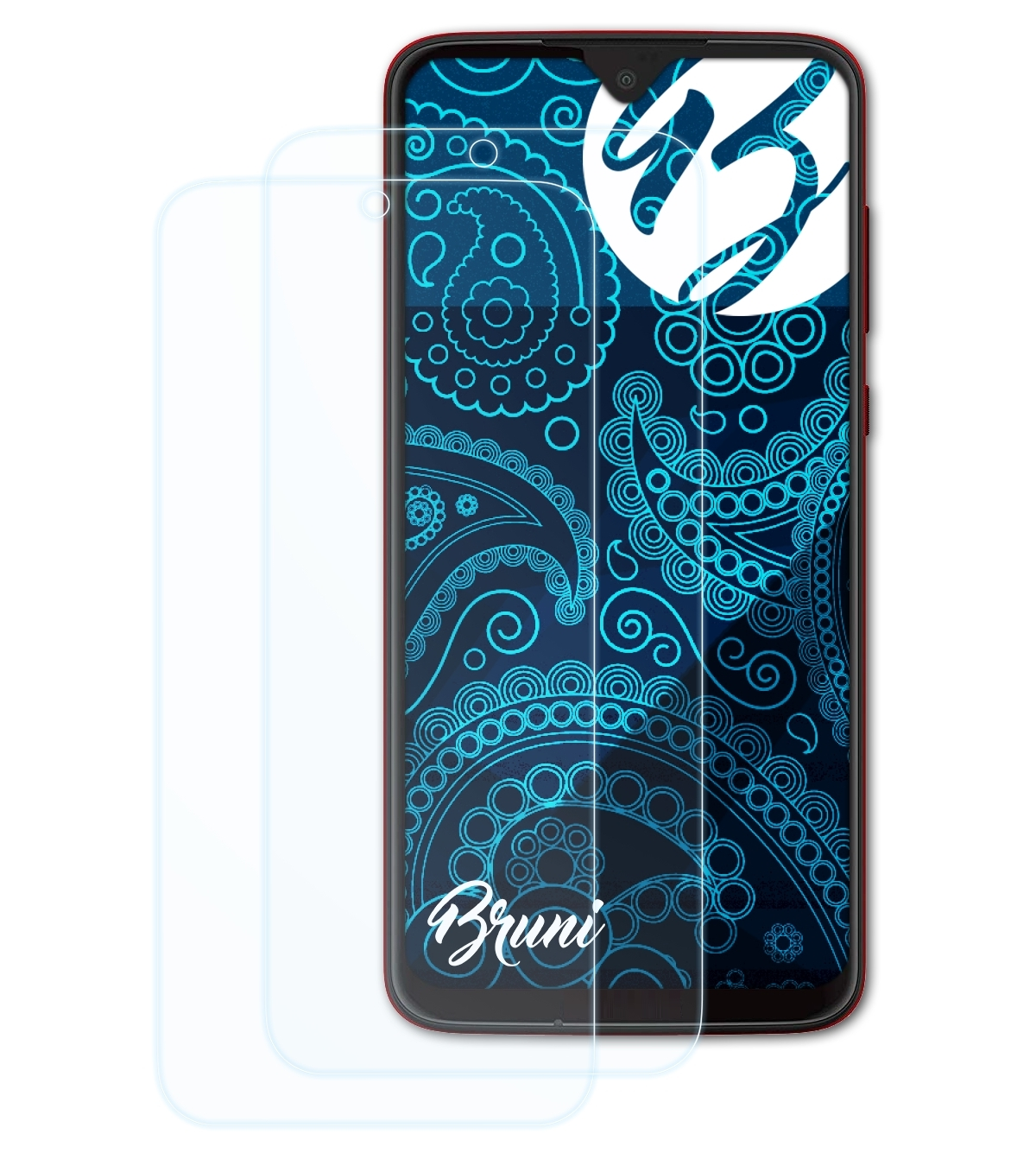 BRUNI 2x Basics-Clear Schutzfolie(für Lenovo G7 Moto Motorola Plus)