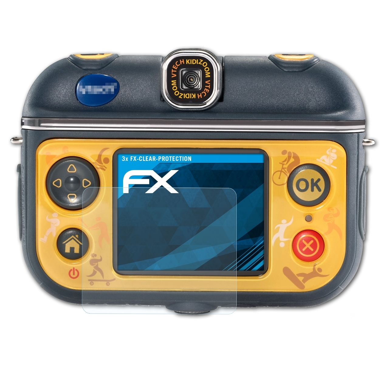 ATFOLIX 3x FX-Clear Displayschutz(für VTech Kidizoom 180) Action Cam