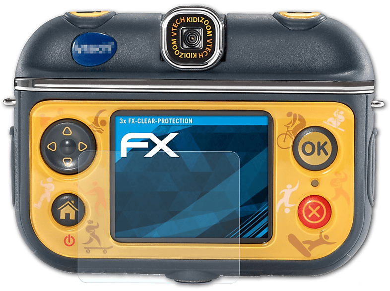 ATFOLIX 3x FX-Clear Displayschutz(für VTech Cam Action 180) Kidizoom