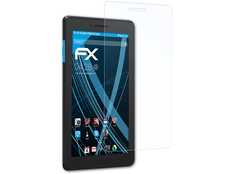 ATFOLIX 2x FX-Clear Displayschutz(für Tab E7) Lenovo