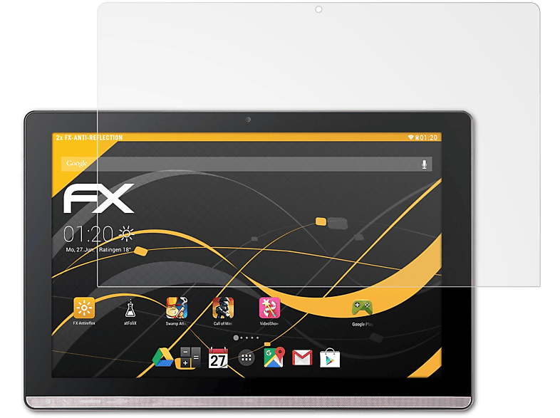 ATFOLIX 2x FX-Antireflex Displayschutz(für Acer 10 Iconia (B3-A50)) One