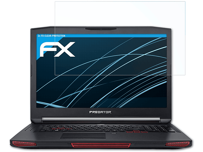 ATFOLIX 2x X) Acer 17 Predator Displayschutz(für FX-Clear