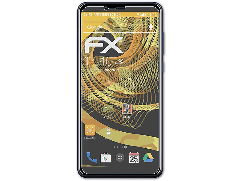 ATFOLIX 3x FX-Antireflex Displayschutz(für Nokia 3.1 Plus)