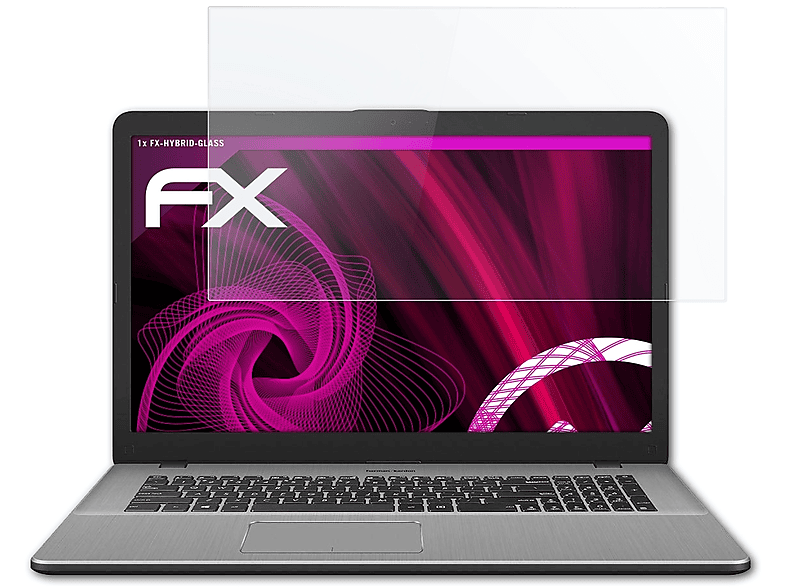 ATFOLIX FX-Hybrid-Glass Schutzglas(für Asus VivoBook 17 (N705UD)) Pro