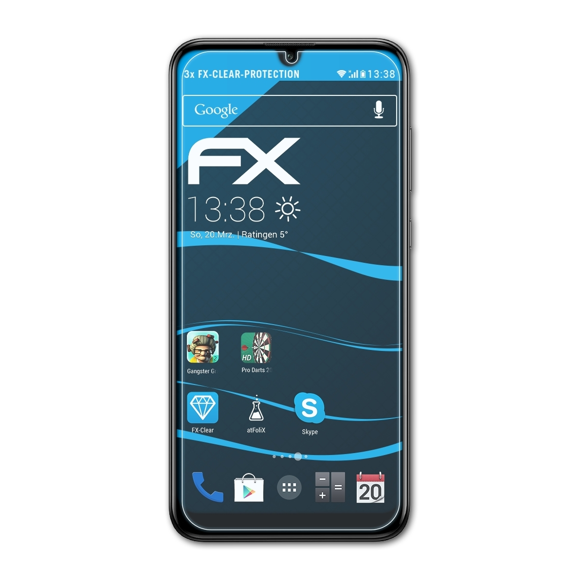 ATFOLIX 3x FX-Clear Huawei 2019) Displayschutz(für Y7