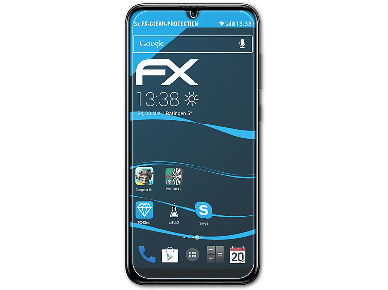 ATFOLIX 3x FX-Clear Displayschutz(für Huawei Y7 2019)