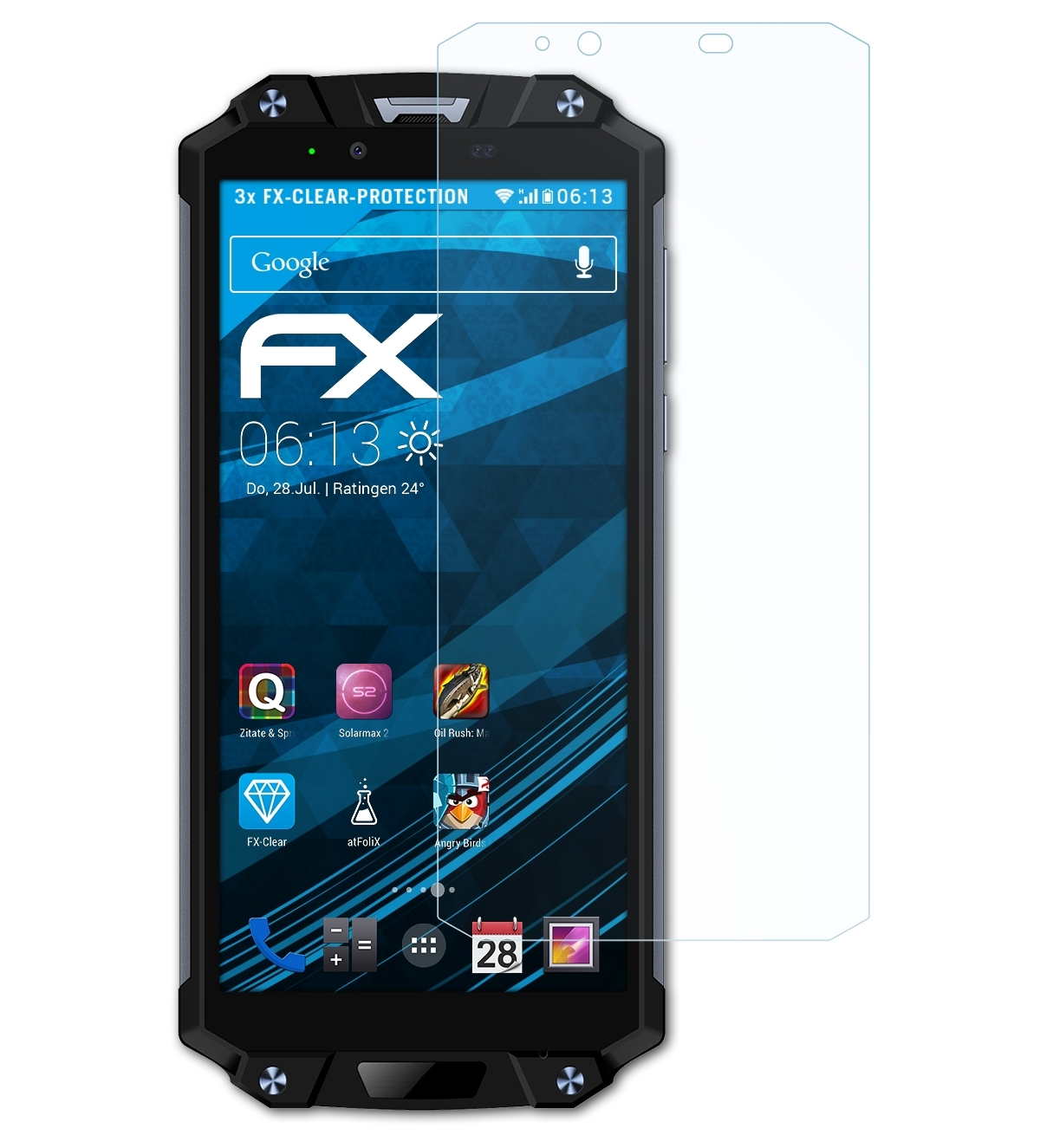 ATFOLIX 3x FX-Clear Displayschutz(für Oukitel WP2)