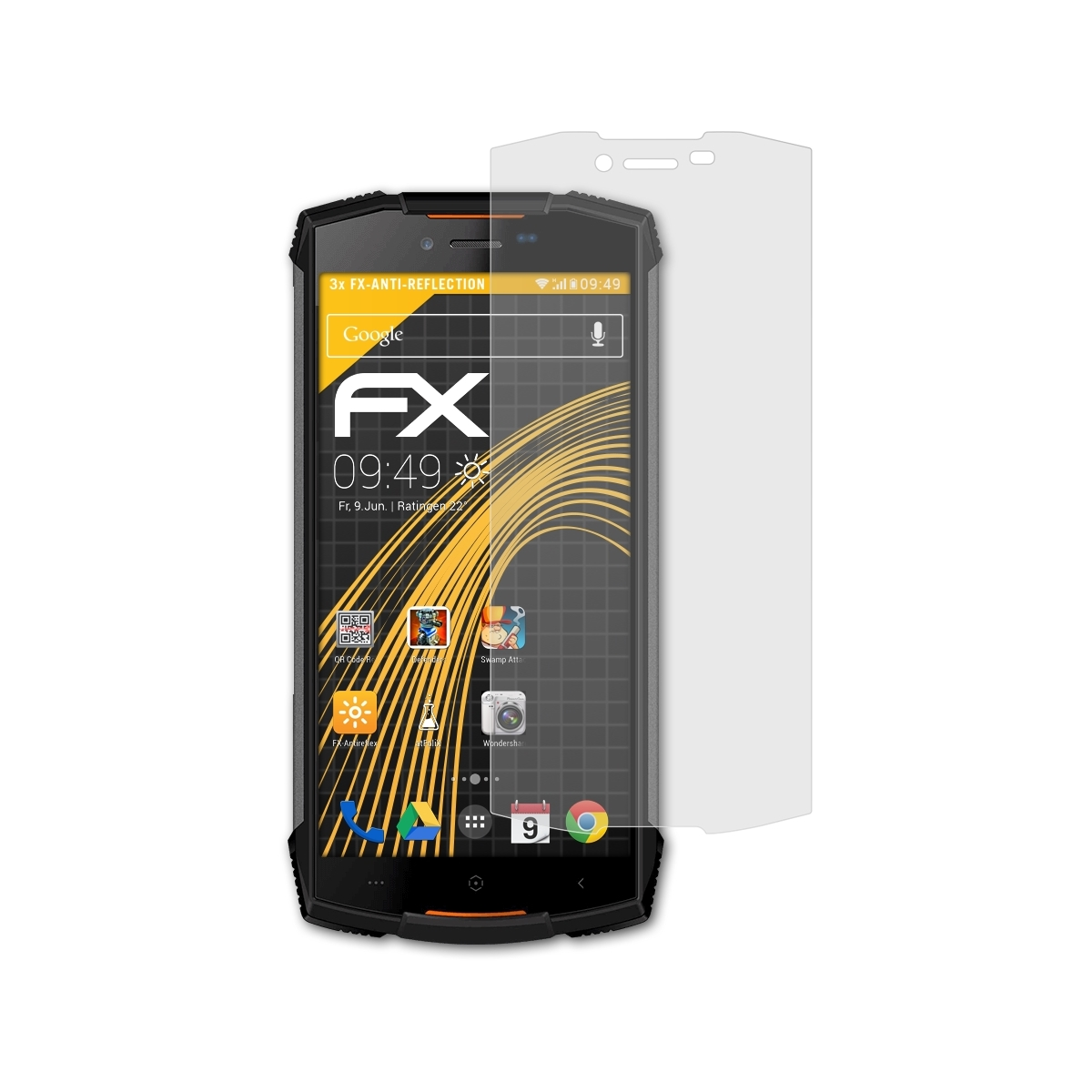 S55) FX-Antireflex Doogee ATFOLIX Displayschutz(für 3x