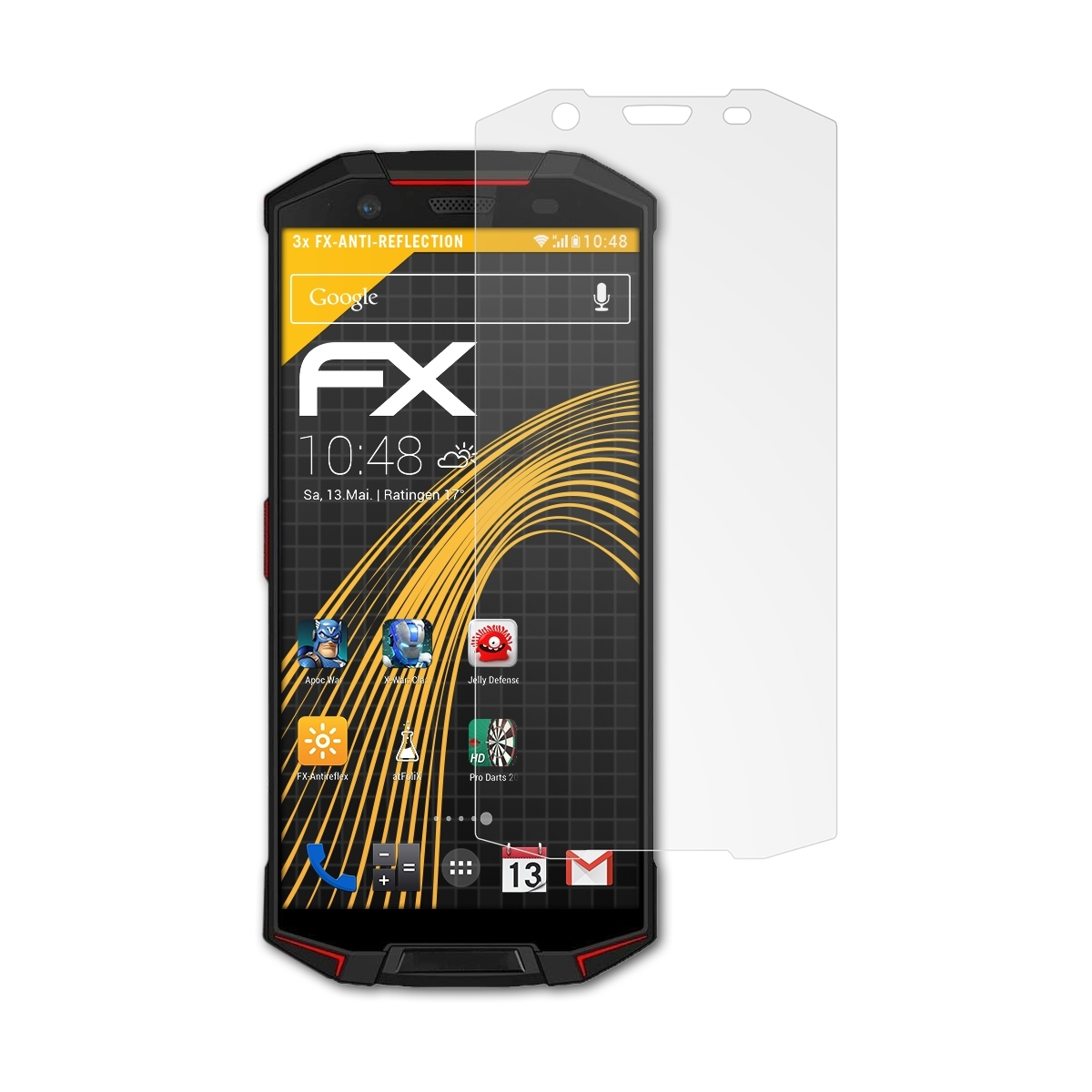 3x FX-Antireflex Doogee Displayschutz(für ATFOLIX S70)