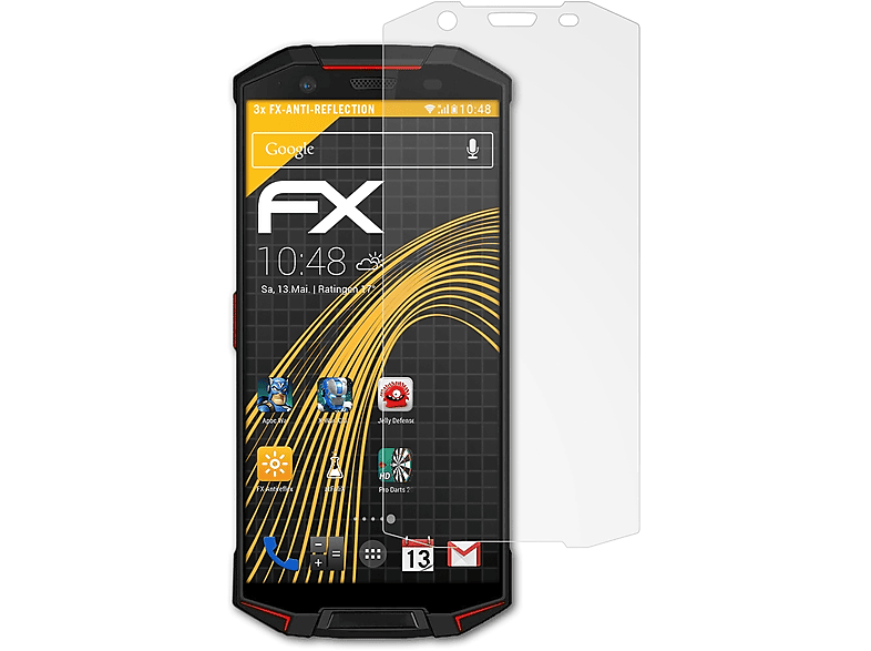 3x FX-Antireflex Doogee Displayschutz(für ATFOLIX S70)