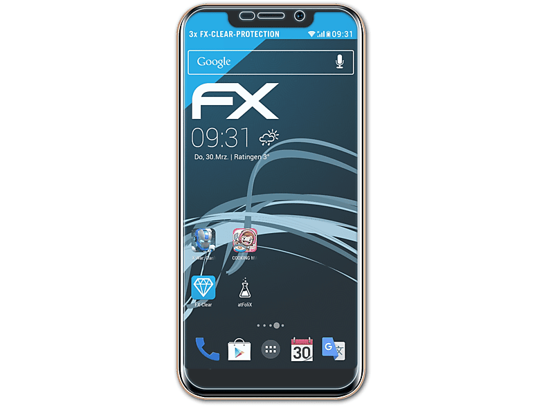 ATFOLIX 3x FX-Clear Displayschutz(für Doogee X70)