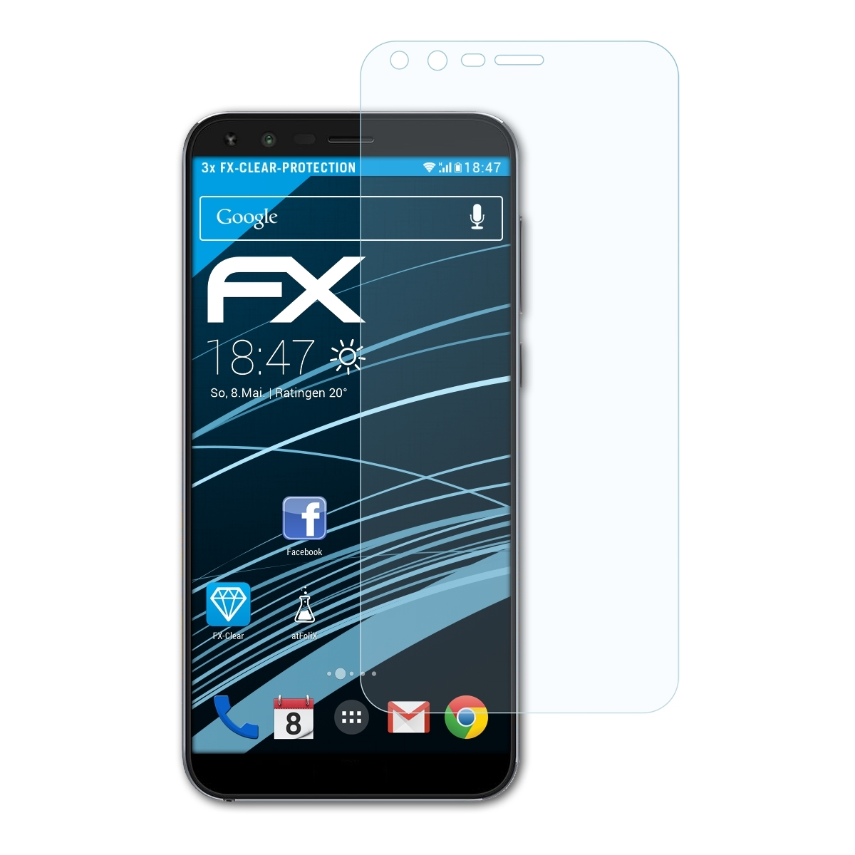 ATFOLIX 3x Displayschutz(für Plus) Neffos C5 FX-Clear TP-Link