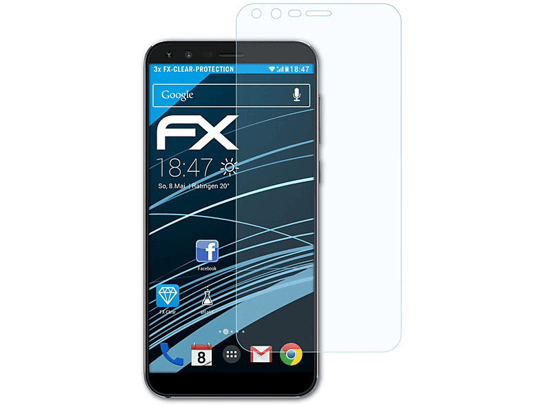 ATFOLIX 3x FX-Clear Displayschutz(für C5 TP-Link Plus) Neffos