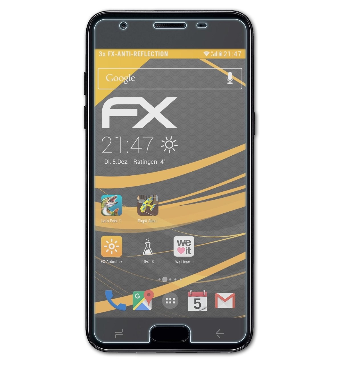 FX-Antireflex Orbit) Displayschutz(für Galaxy Samsung 3x J3 ATFOLIX