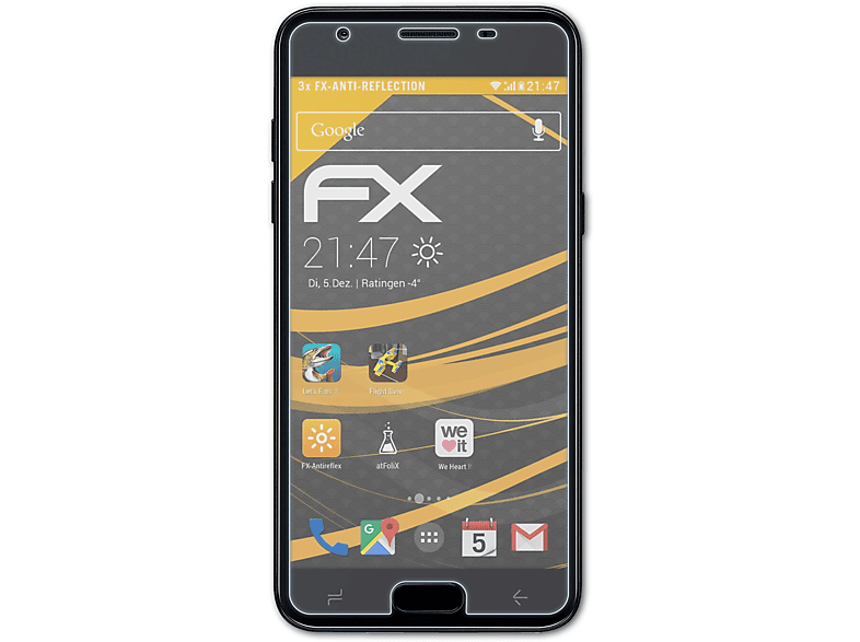 ATFOLIX 3x FX-Antireflex Displayschutz(für Samsung Galaxy J3 Orbit)