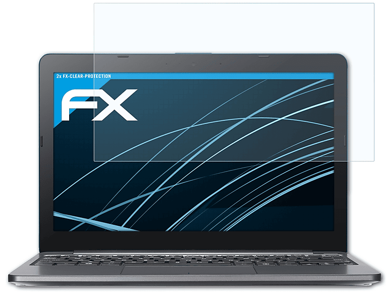 ATFOLIX 2x FX-Clear Displayschutz(für Asus Laptop E203NA)