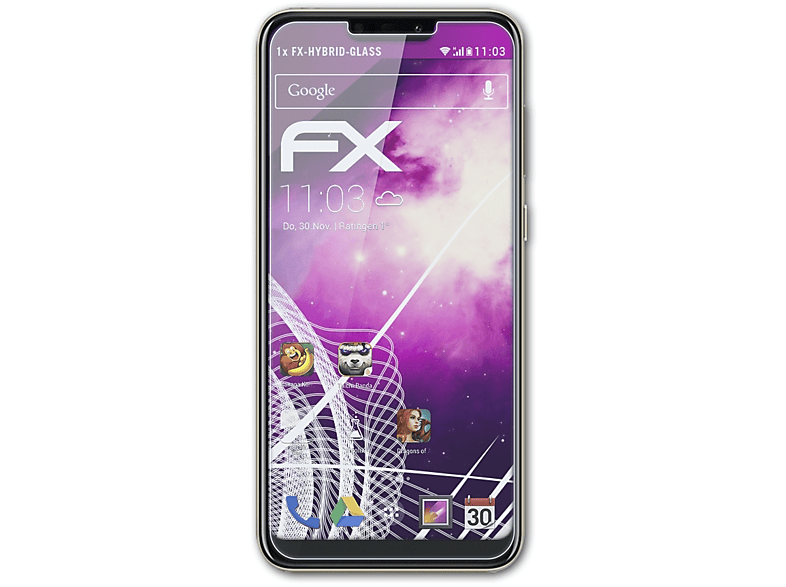 ATFOLIX Huawei Honor 8C) FX-Hybrid-Glass Schutzglas(für