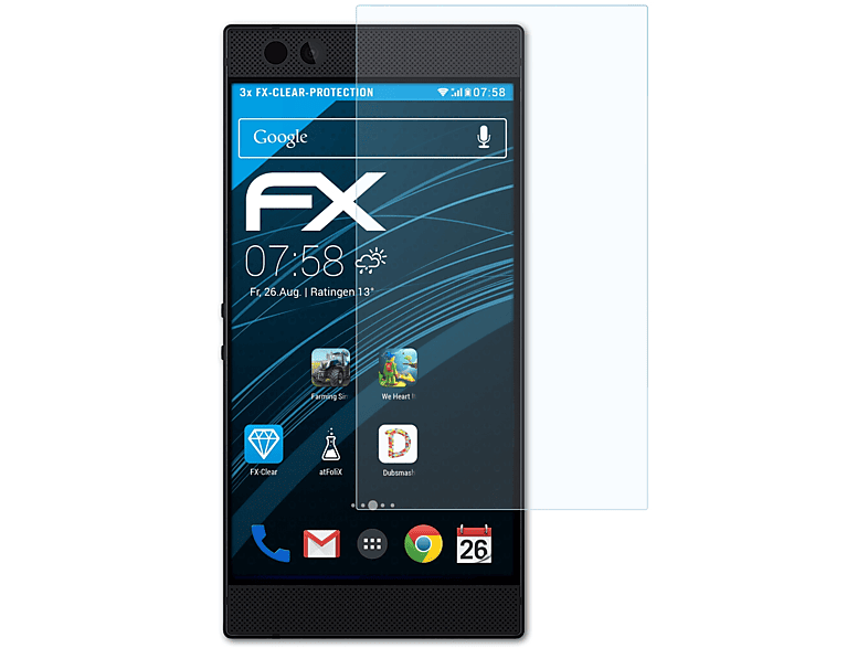 ATFOLIX 3x FX-Clear Displayschutz(für Razer Phone 2)