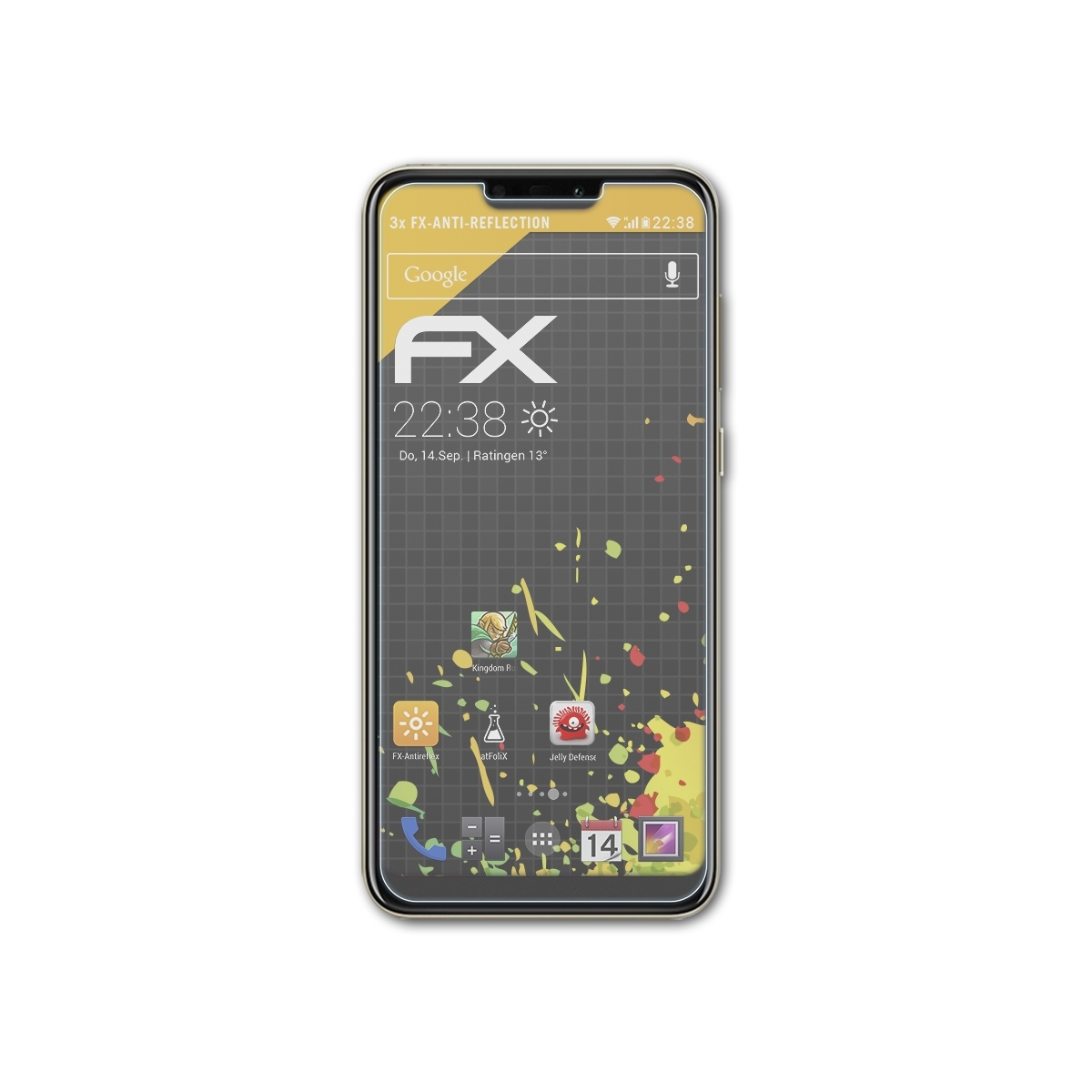 ATFOLIX 3x FX-Antireflex Displayschutz(für Huawei 8C) Honor
