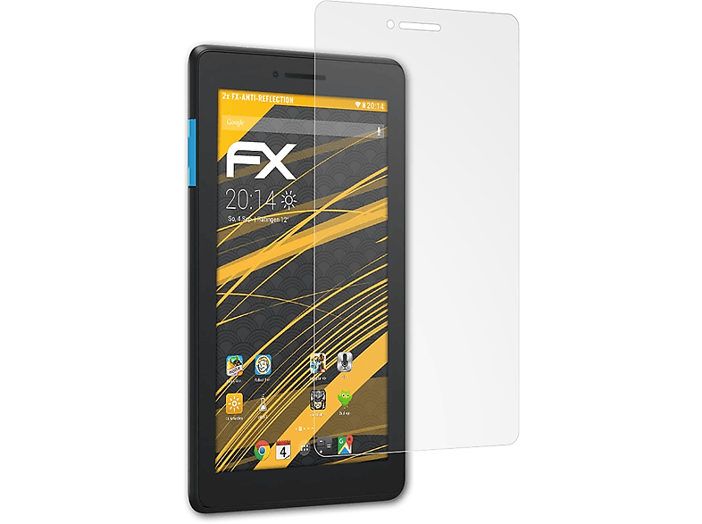 ATFOLIX 2x FX-Antireflex Displayschutz(für Lenovo Tab E7)