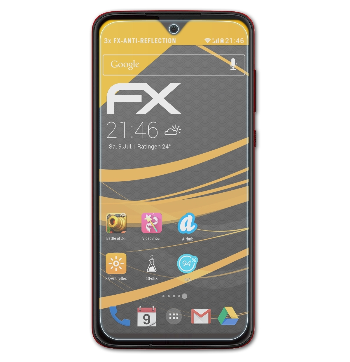 Plus) ATFOLIX Motorola G7 Lenovo Moto 3x Displayschutz(für FX-Antireflex
