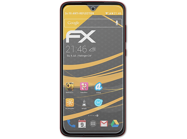 Moto 3x FX-Antireflex Lenovo Motorola G7 Plus) Displayschutz(für ATFOLIX