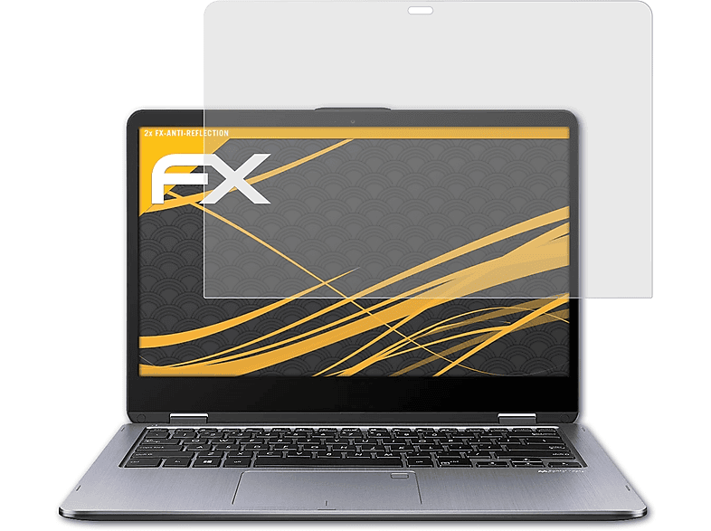 ATFOLIX 2x FX-Antireflex Displayschutz(für Asus VivoBook Flip 14 (TP410UA))