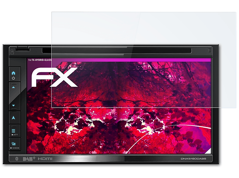 ATFOLIX FX-Hybrid-Glass Schutzglas(für Kenwood DNX5180DABS)