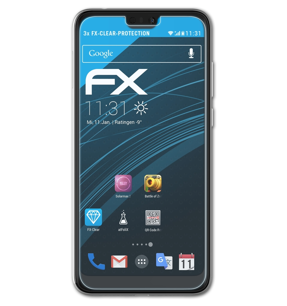 FX-Clear ATFOLIX Doogee 3x Displayschutz(für Y7)
