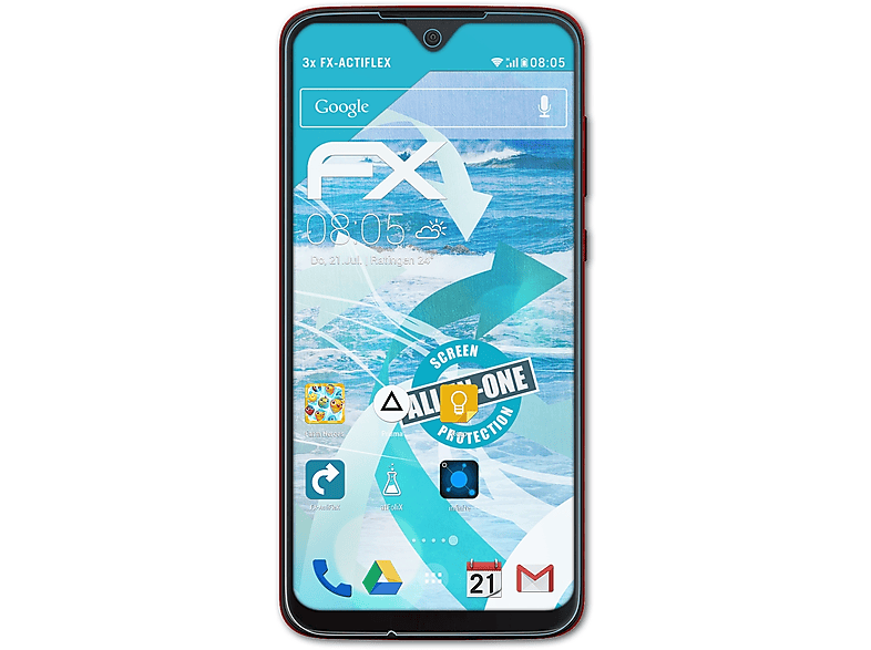 ATFOLIX 3x FX-ActiFleX Displayschutz(für Lenovo Motorola Moto G7 Plus)