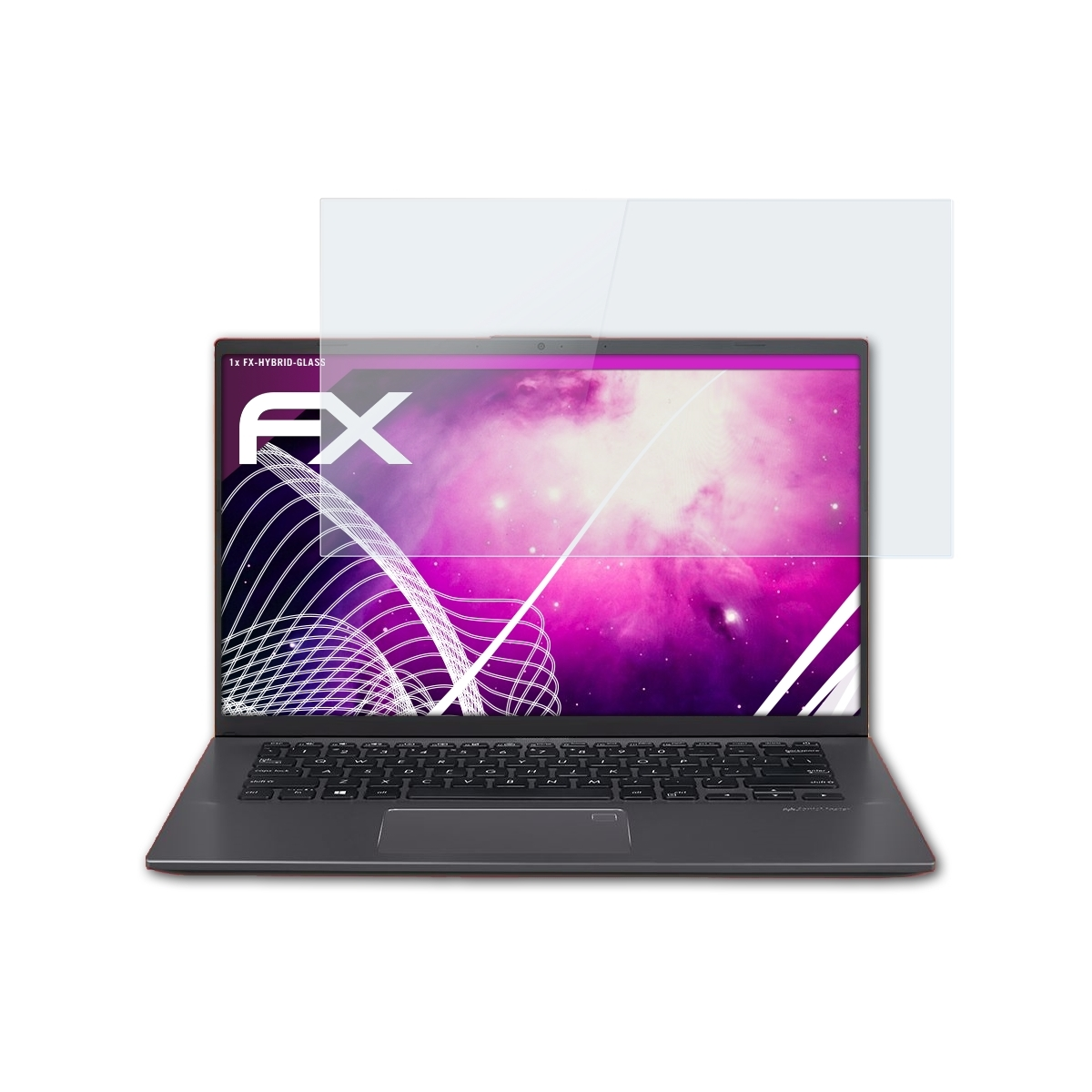 ATFOLIX FX-Hybrid-Glass Schutzglas(für Asus VivoBook (X412FA)) 14