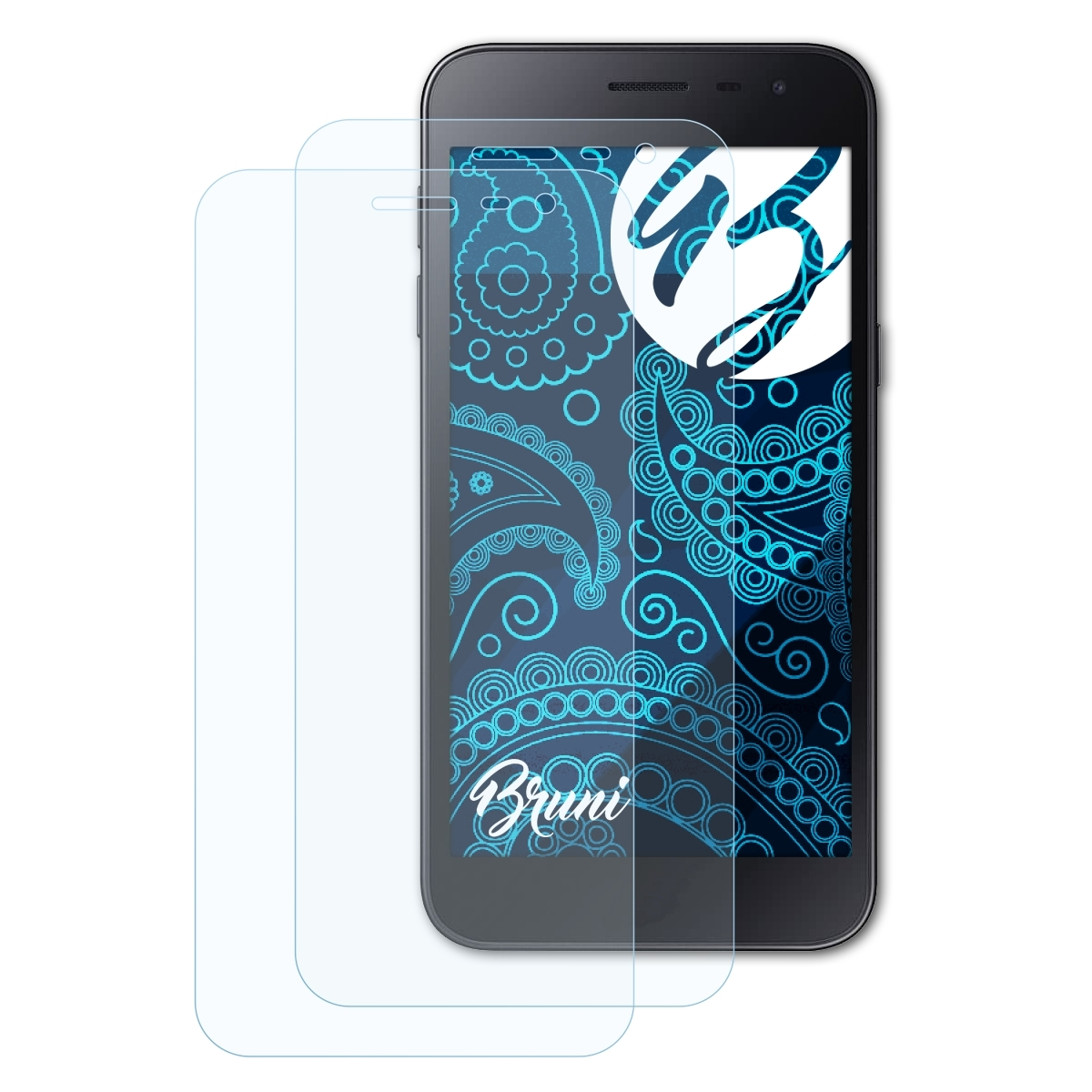 BRUNI 2x Basics-Clear Schutzfolie(für Samsung Galaxy J2 Pure)